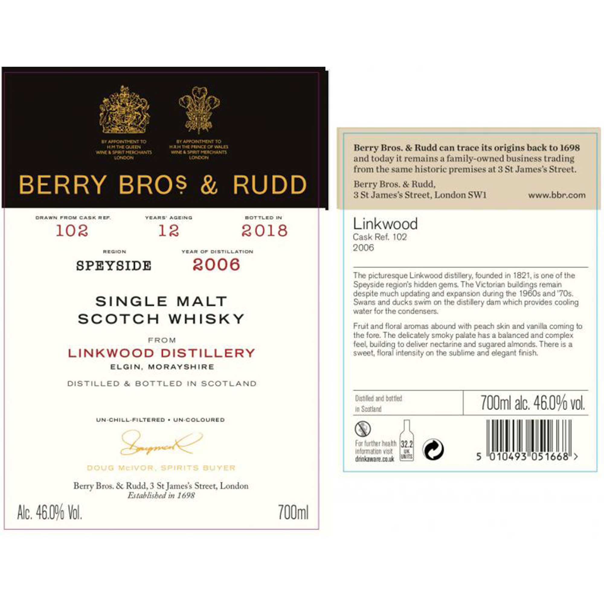 Whisky Linkwood 2006 Speyside Single Malt Scotch - Berry Bros. & Rudd 70cl - immagine 2