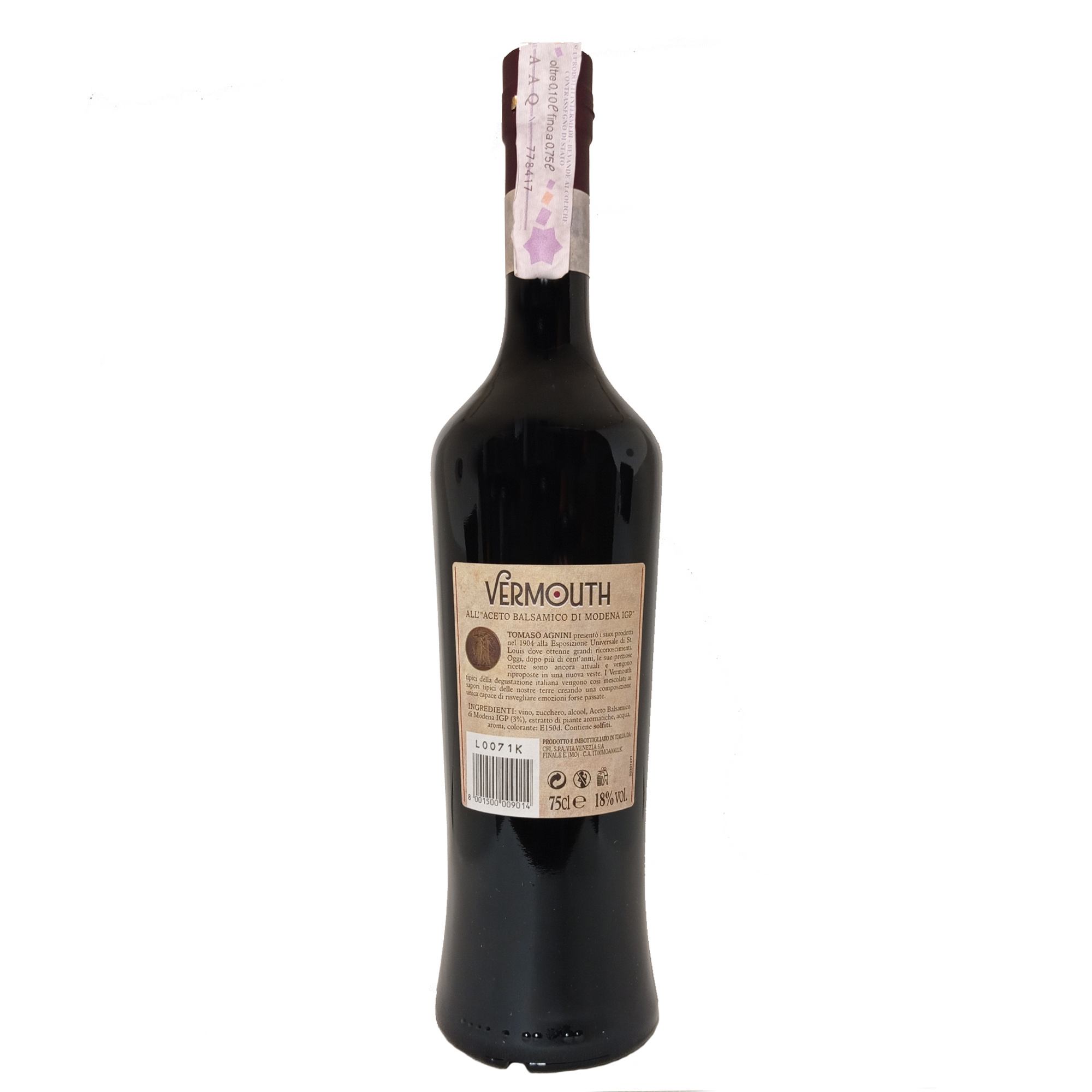 casoni vermouth all'aceto balsamico retro-enoteca san lorenzo riccione