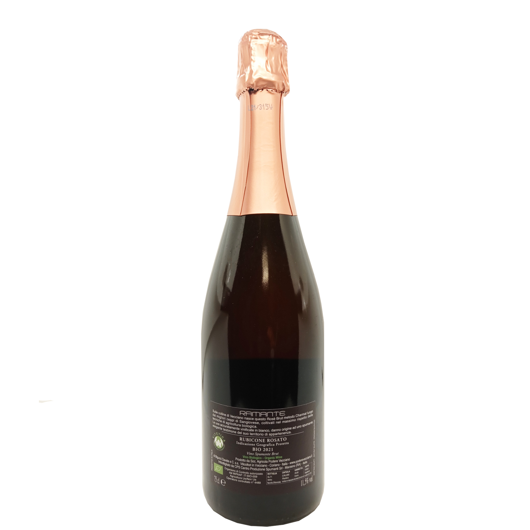 Spumante Brut Ramante Rosè Millesimato 2021 - Podere Vecciano - immagine 2