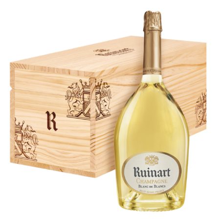 ruinart champagne blanc_de_blancs_3 litri_jeroboam+cassa legno_gift box_enoteca san lorenzo riccione