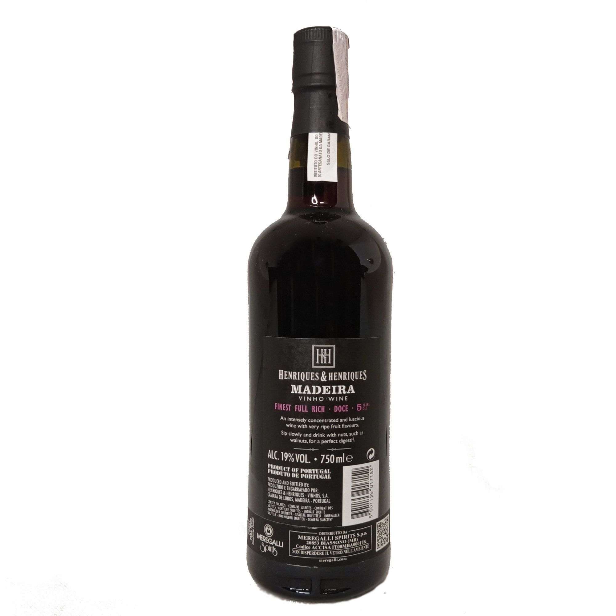 Madeira Full Rich Doce 5 anni - Henriques & Henriques 70cl | Enoteca ...