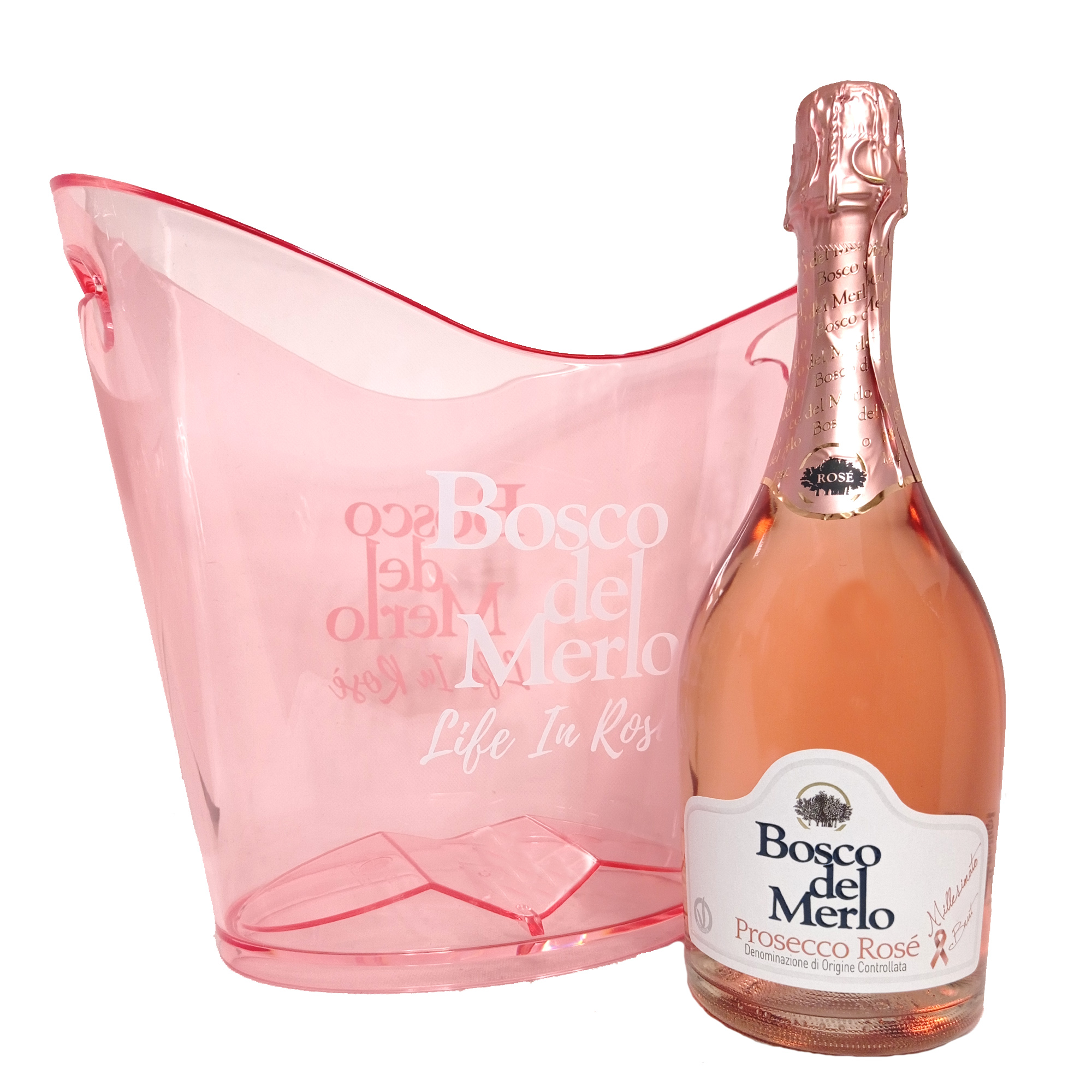 bosco del merlo prosecco rosè + cestello ghiaccio-enoteca san lorenzo riccione