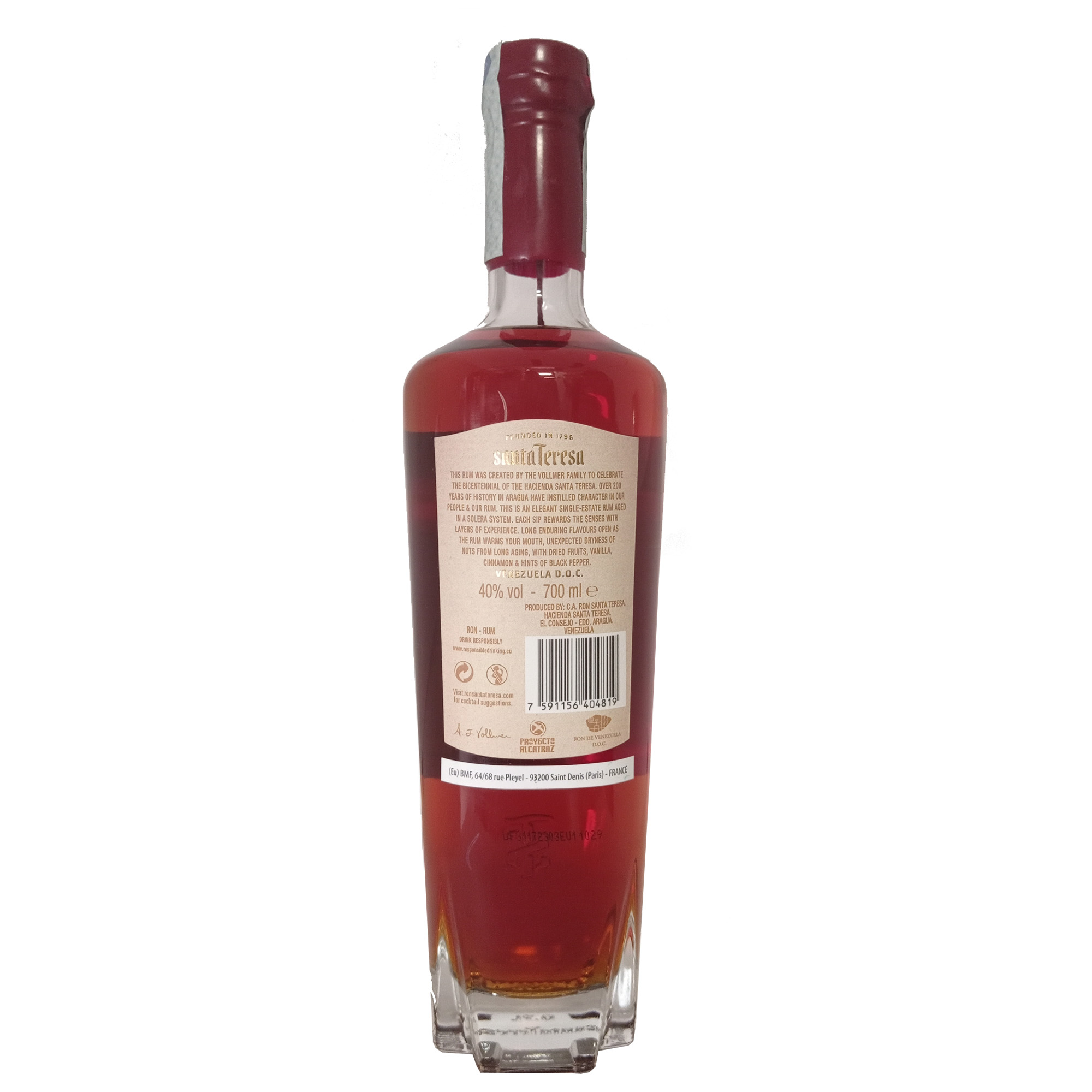 Technique Solera Rhum Rum Santa Teresa 1796 Metodo Solera 70cl - Bevande alcoliche di qualità ...